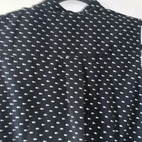 Notations Black & White Polka Dot Sleeveless Button-Down Blouse S - Picture 6 of 8